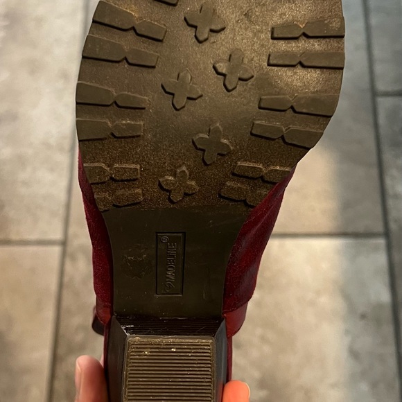 Red Peep Toe Healed Booties - Picture 3 of 3